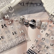 Retro Small Fragrance Pearl Bow Diamond Nail Sticker Rose Pearl Adhesive Nail Sticker