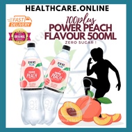 100PLUS 100 PLUS POWER PEACH FLAVOURED ZERO SUGAR 500ML [ BERPERISA BUAH PEACH ]