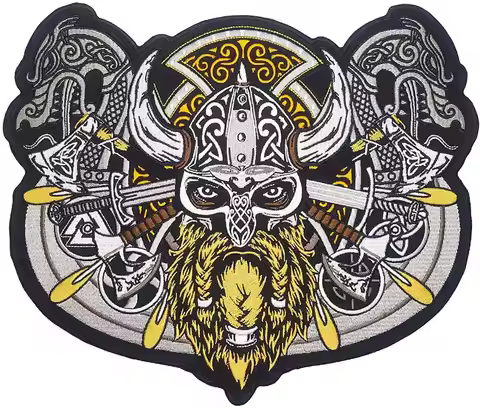 Viking Warrior of Odin Large Embroidered Back Patch for Motorcycle Jacket & Biker Vest Iron on Patch