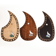 Martin D45 Acoustic Guitar Pickguard Solid Wood Inlaid Abalone Wolf (Rosewood/Mahogany/Maple)