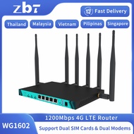 Cioswi WG1602 4G LTE Router MTK7621 1200Mbps Gigabit Dual 4G Modems 2 SIM Slots Openwrt 1 WAN 4 LAN 4G Wifi Router 512MB RAM
