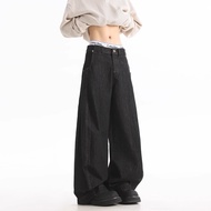 Quần Jeans Nam Nữ Ống Rộng Kiểu Dáng Thẳng Retro American Cleanfit Quần Jeans Denim Cạp Cao Thu Đông