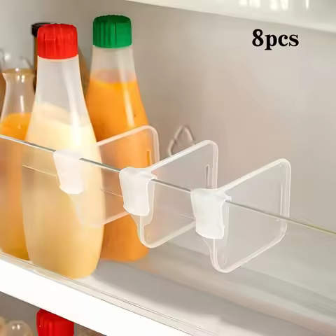 8pcs Refrigerator Side Door Sorting Partition Card Buckle Kitchen Bedroom Storage Storage Sorting Bo