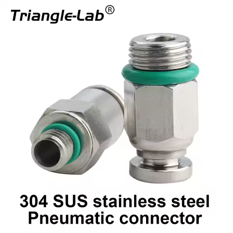 Trianglelab 304 SUS stainless steel full metal Pneumatic connector Fittings G1/8" / M6 for 3D printe