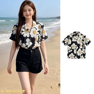 Women's Daisy Pattern Shirt Retro Vintage 90s Popular Fashion