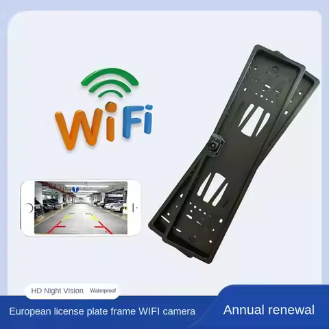 JISUIDA Wifi 5 Wireless Reversing Camera EU License Plate Holder Night Vision General Auto Parking C