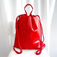法國奢侈名牌GIVENCHY紅色心形真皮斜挎手袋包包 4G銀色鎖頭吊飾