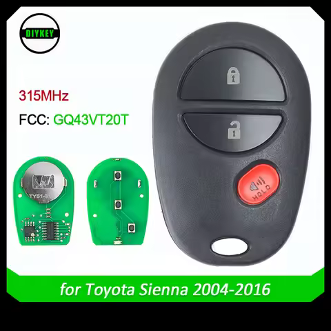 DIYKEY Keyless Entry Remote Car Key With 3 Button FOB for Toyota Tundra 2007 2008 2009 2010 2011 201