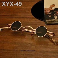 △☋cermin mata spek mata ※Ultra-Kecil Bingkai Round Vintage Sunglasses Lelaki dan Wanita Mini Kotak Bulat Kecil Kolam Ren