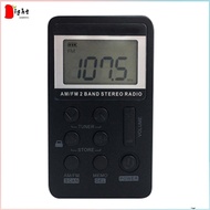 ⚡NEW⚡Mini Radio AM FM Pocket Portable Stereo Radio Tiny Digital Radio with Rechargeable Battery &amp; LCD Display &amp; earphone