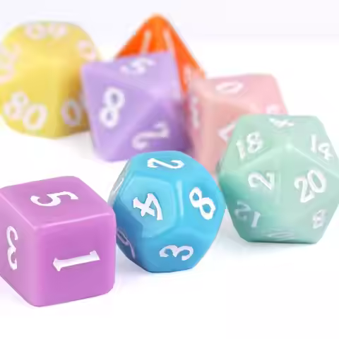 DND Macaron Dice Set 7 Colors Dungeons and Dragons Game Dices Resin D4-D20 Polyhedral Dice for Role 