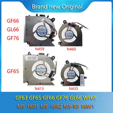 New Original CPU GPU Cooling Fan Radiator For MSI GF63 GF65 GF66 GF76 GL66 WF65 MS-16R1 MS-16R2 MS-R