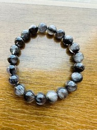 黑銀鈦手串 ～9mm