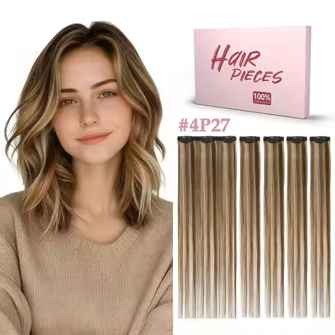 S-noilite Clip in Hair Extensions Real Human Hair 5Pcs Soft Straight Invisible Clip in Extensions 7 