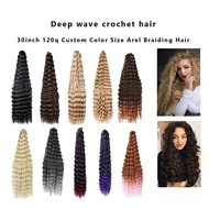 Ocean Wave Braiding Wig Hair Extensions Crochet Braids Curly Synthetic 30 Twist Wig Deep Wave F0t5
