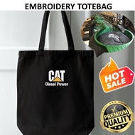 EMBROIDERY SULAM CAT DIESEL POWER MOTORSPORT LOGO TOTE BAG CANVAS BLACK