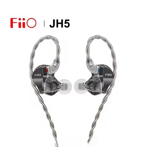 FiiO JadeAudio JH5 1DD+4BA 5 Hybrid Drivers In-Ear Earphone Hi-Res Audio Detachable Cable 0.78mm 2Pi