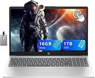 HP 15.6" HD Touchscreen Laptop, Intel i3-1215U, 16GB RAM, 1TGB PCIe SSD, Number Pad, HD Webcam, Fast