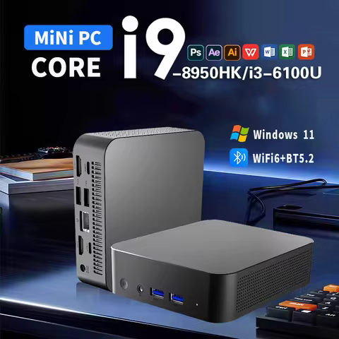 Mini PC Windows 11 Pro Core i9-8950HK/i3-6100U 16GB DDR4 1TB SSD office PC Gamer Computer WIFI 6 BT5