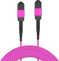 AMPCOM MPO to MPO Trunk Cable 50/125μm Multimode OM4 (12 Fiber, MPO to MPO Female, Type B, LSZH/Rise