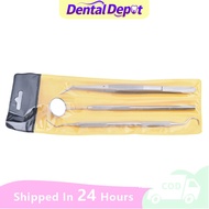 3pcs/set Dental Hygiene Tools Kit Dental Probe Mirror Tweezers Stainless Steel Kit