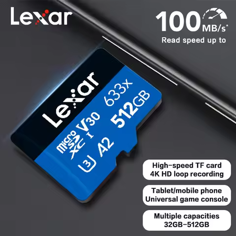 Original Lexar 633x Micro SD Card UHS-I C10 U3 V30 A1/A2 100MB/s microSDHC/XC TF Card 32GB 64GB 128G