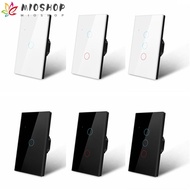 MIOSHOP Touch Switch Dust-proof 1/2/3 Gang 1 Way White Light Switch