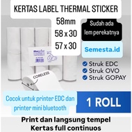 Direct Sticker Label Paper |Thermal 58mm x 5 meters |THICK Sticker Paper Label |Thermal 57x30 58x30 