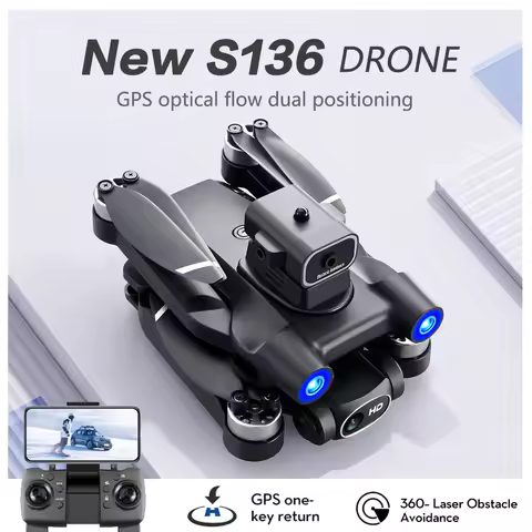 S136 Drone WIFI GPS Brushless Motor Optical flow localization 4K HD Dual Camera 360° Laser Obstacle 