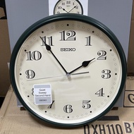 Seiko Clock QXA796M Decorator Dark Green Case Cream Analog Quiet Sweep Silent Movement Wall Clock QXA796