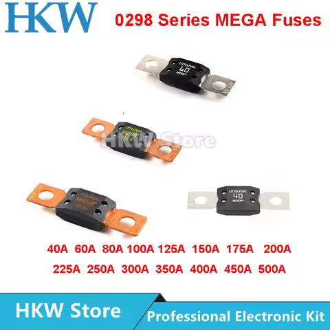 1piece 0298 MEGA Fuses 40A 60A 80A 100A 125A 150A 175A 200A 250A 300A 350A 400A 450A 500A Auto Fuse 