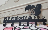 自家設計 My melody 掛鉤 黑色 適合放浴室牆 門外  長40cm 限量新完成有3個 跟螺絲粒 無痕免釘貼