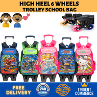 TRIDENT High Heel 6 Wheels Trolley School Bag Large Size School Bag Primary School Bag
