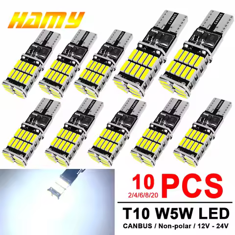 2/4/6/8/10/20 PCS CANBUS T10 W5W LED Bulbs 12V 24V 4014-26SMD 6500K White Car Interior Dome Courtesy