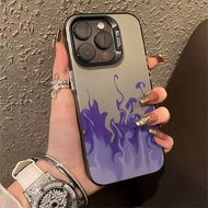 Personalized and Minimalist Purple Flame Pattern Phone Case Compatible for IPhone 11 12 13 14 15 Pro Max Xr X Xs Max 7/8 Plus Se2020 Hard Silicone Senior Phone Case