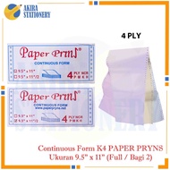 MERAH Continuous Form Paper Prins 9.5 x 11" (Full) Or 9.5 x 11/2 " (For 2) Double 4 (White - Red - Y