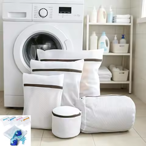 9Pcs Honeycomb Mesh Laundry Bag Set,7Pcs Multi‑Size Zipper Wash Bags+2Pcs Laundry Detergent Pod Pouc