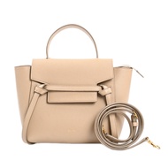 【二手】 CELINE手提包，Belt Bag Nano，189003，壓花皮革，灰褐色