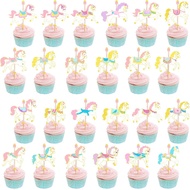 48Pcs Carousel Horse Cupcake Toppers: Carousel Party Decorations Carnival Cake Decorations Carnival 