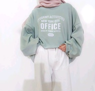 OFFICE OF STUDENT ACTIVITIES SWEATER OVERSIZE OBLONG CREWNECK WANITA