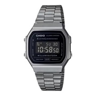 Casio A168WGG-1B 復古手錶⌚️ Casio Vintage 青銅灰 反顯屏幕顯示🌟 黑色電鍍金屬錶帶 方形復古跳字錶 極型格🔥🔥