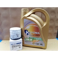 FORD FIESTA, FOCUS, KUGA , ECO SPORT OIL FILTER + KOYOMA 0W20 FULLY SYNTHETIC ENGINE OIL