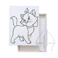 kanvas lukis sketsa 20x30 cm berkualitas/kanvas lukis sketsa mewarnai - kucing 2