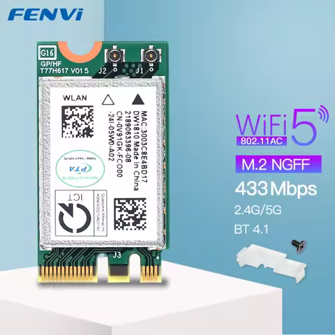 Qualcomm Atheros QCA9377 QCNFA435 Wireless Adapter BT4.1WiFi Card 433Mbps 802.11AC 2.4G/5Ghz NGFF Ne