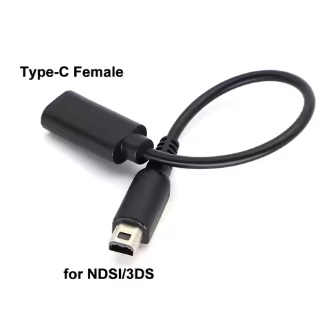 USB C Charger Cable Cord Wire Type C for NDSI 3DS 3DSXL/3DSLL Game Console Charging Power Line Black