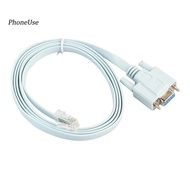 PhoneUse 5ft 9Pin DB9 Serial RS232 to RJ45 Cat5 Ethernet Console Rollover Cable for Cisco