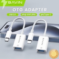 BAVIN O30 / O35 OTG Adapter Plug & Play Type-C to USB 3.0 / iPh to USB 3.0 for Laptop/Tablet/Camera
