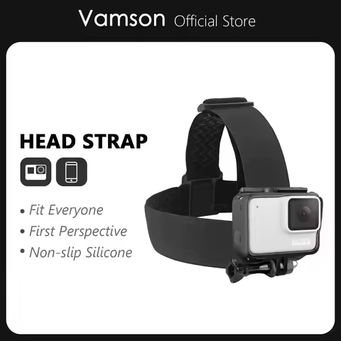 Vamson for Gopro Head Strap Mount Accessories Adjustable For Go pro Hero 12 11 10 9 8 7 6 5 4 3+ for
