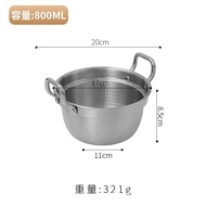 【TikTok】Korean Style304Stainless Steel Double-Ear Instant Noodle Pot Noodle Soup Pot Small Hot Pot Ramen Pot Gas Inducti
