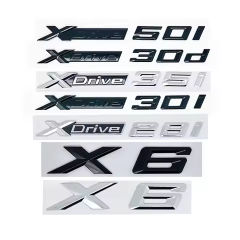 New Glossy Black Trunk Emblem Badge w/Silver Lettering for BMW X6 E71/F16/E72/G06 - Fit XDrive28i/30